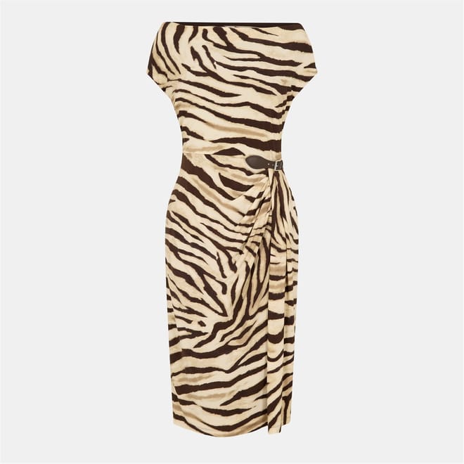 Hullen Off-The-Shoulder Midi A-Line Dress