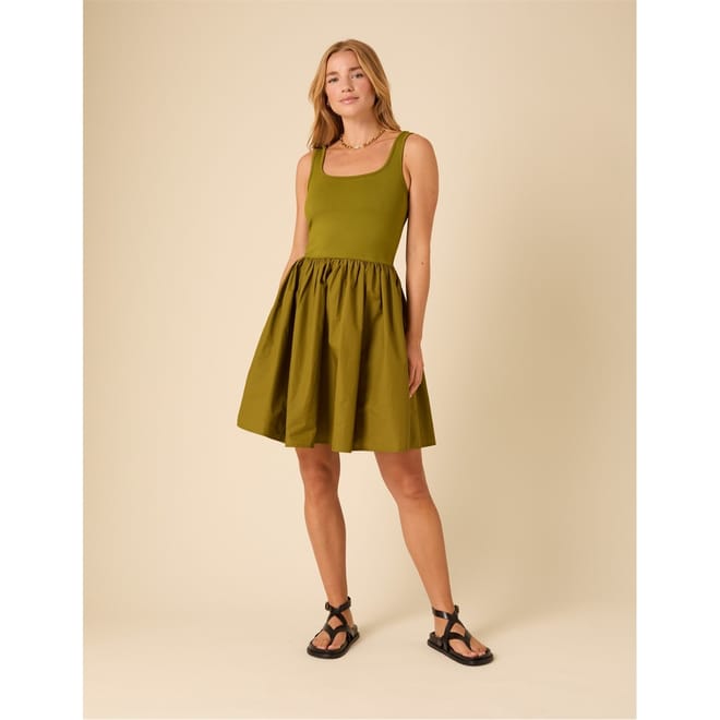 Colorado Square Neck Sleeveless Knee Length Dress