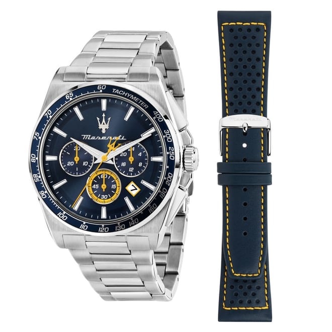 Steel Bracelet Analogue Watch Gift Set