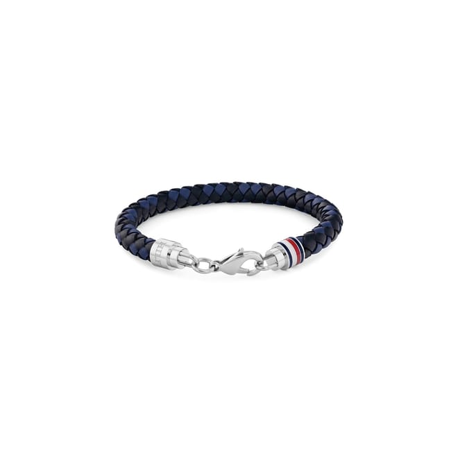 Hilfiger Mens Braided Leather Bracelet