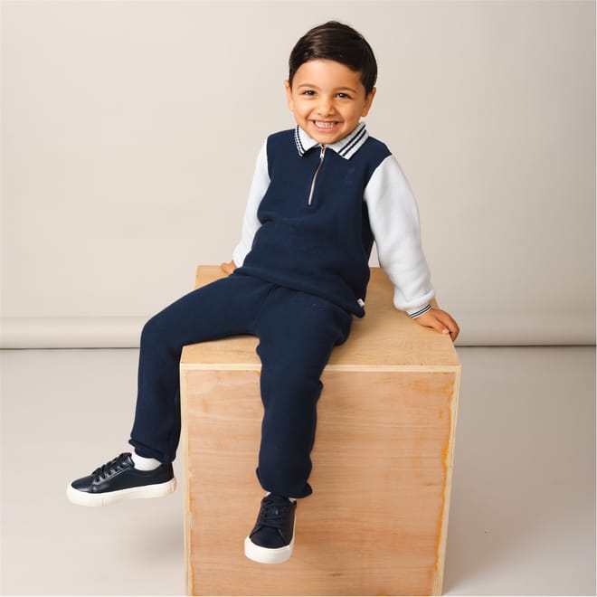 Knit Zip Polo Set Juniors