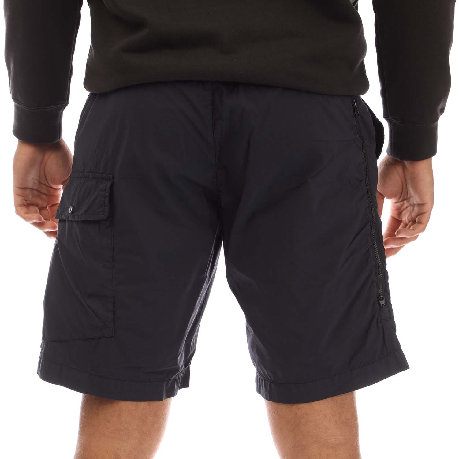 Navy C.P. Company 50 Fili Stretch Cargo Shorts - Get The Label