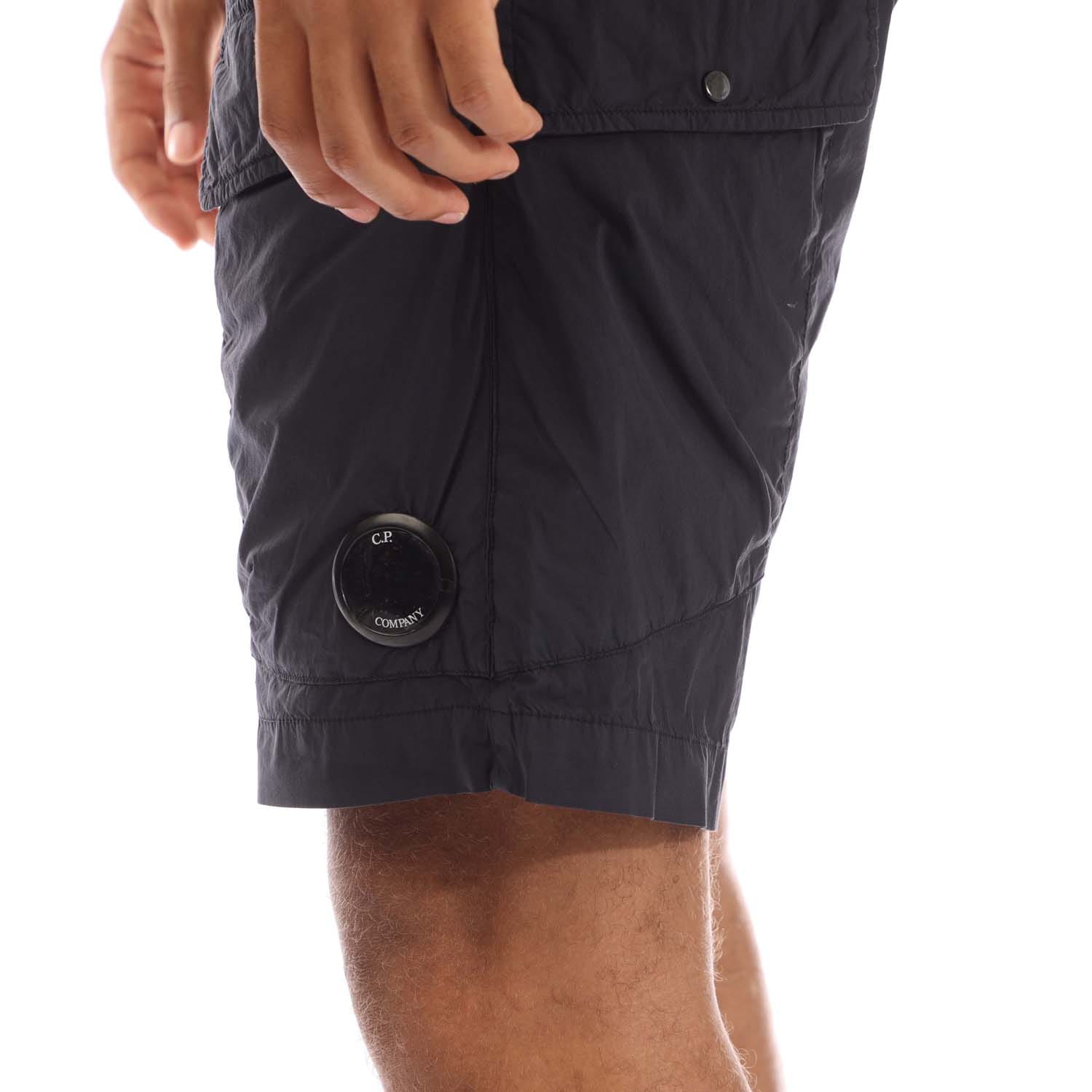 Navy C.P. Company 50 Fili Stretch Cargo Shorts - Get The Label