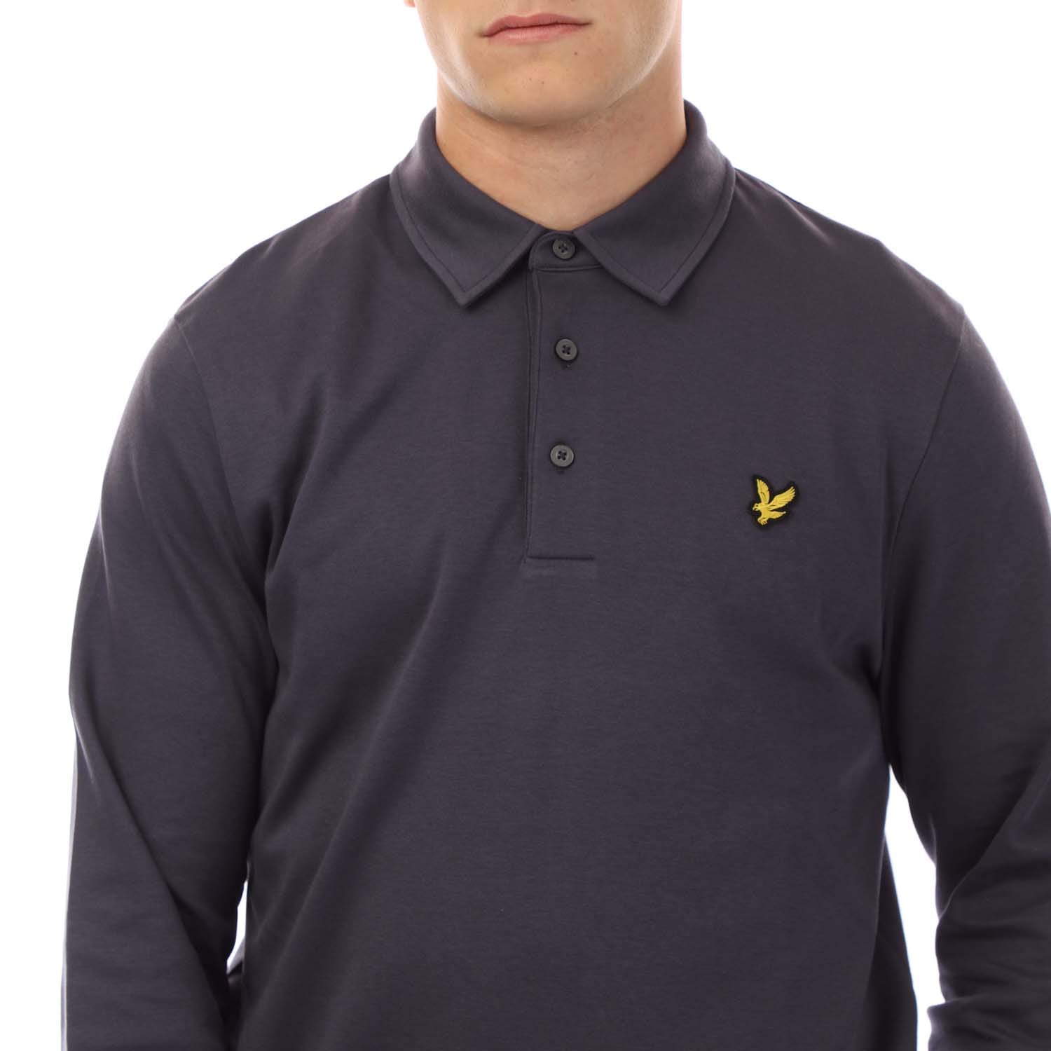 lyle and scott long sleeve polo blue