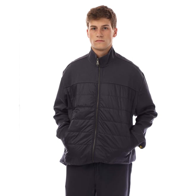 Interlock Hybrid Panelled Bomber Jacket