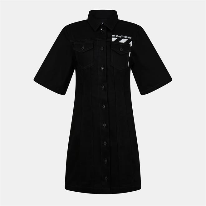 Ss Collared Neck Knee Length Shirtdress