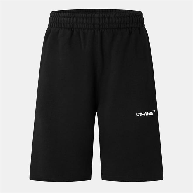 Diagonal Sweat Shorts with Elasticated Waistband