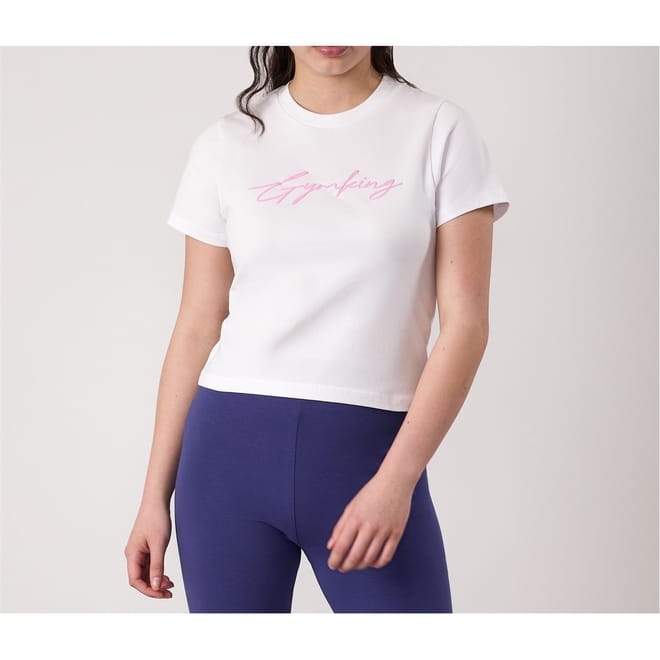 Script Lettering Cropped T-Shirt