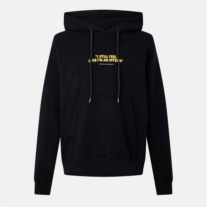 Relaxed Fit Lettering Kangaroo Pocket Sweatshirt