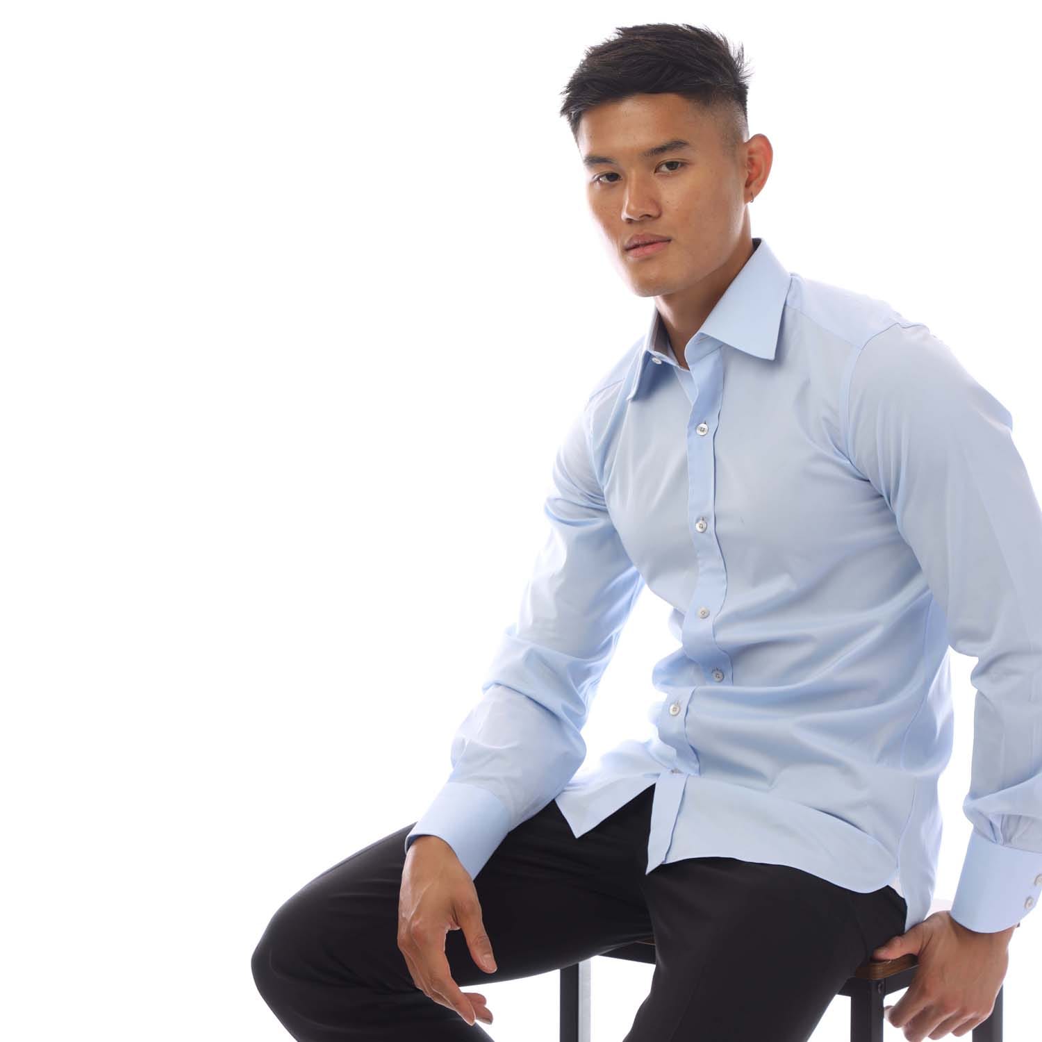 Light Blue Tom Ford Long Sleeve Dress Shirt - Get The Label