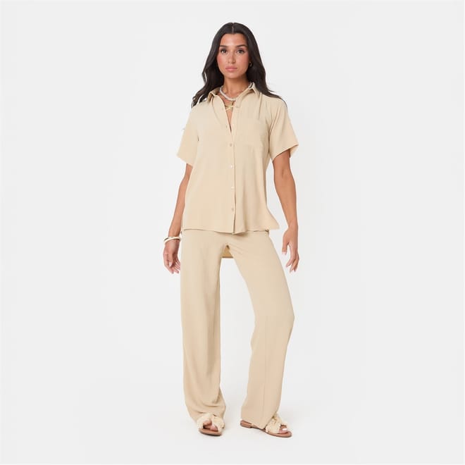 Crepe Wide Leg Trousers