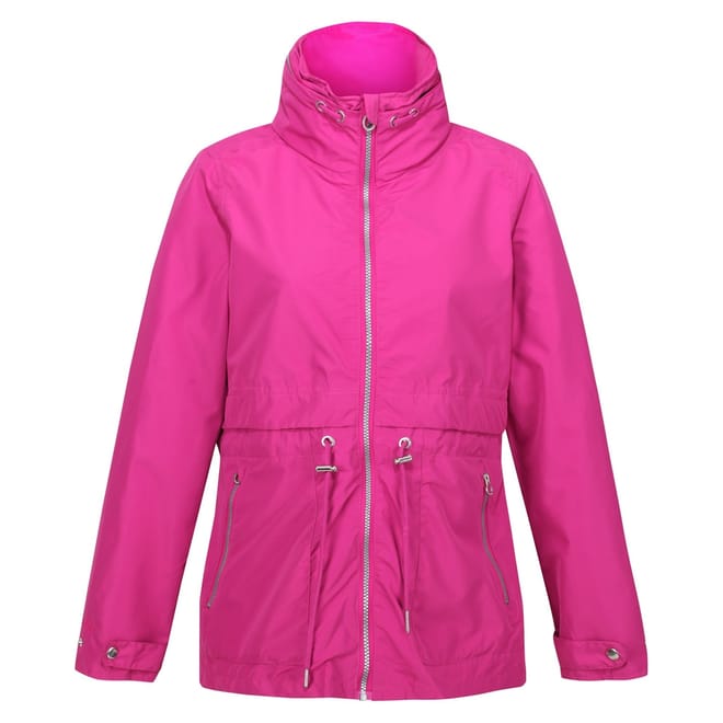 Nadira Solid Patterned Drawstring Rain Jacket