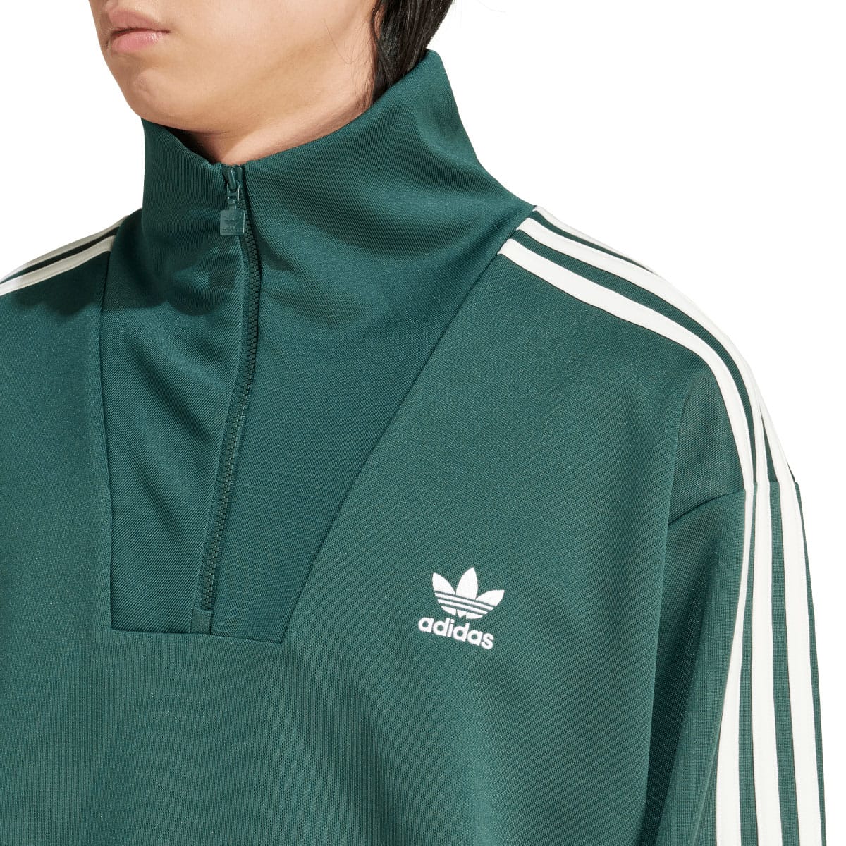 Green adidas Originals Adicolor Funnel Neck Track Top - Get