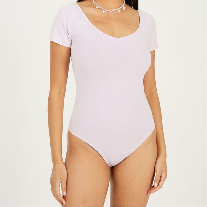 Shirt Bodysuit With Gathered Detail