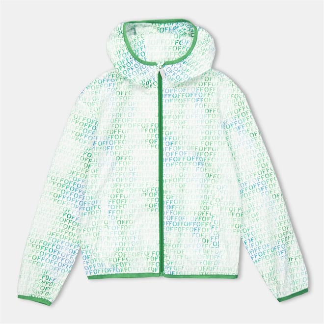 Hooded Neck Lettering Windbreaker Jacket