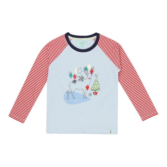 Raglan Sleeve Reindeer Graphic T-Shirt