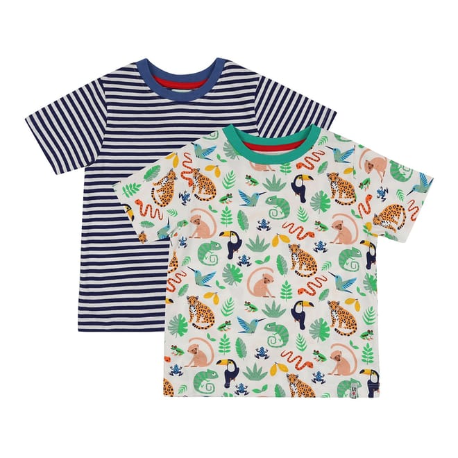  And  Sid Multicoloured Animal Safari And Stripe Print T-Shirt   2 Pack