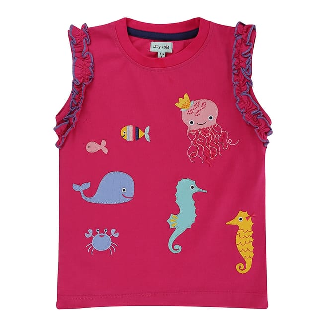 Embroidered Ruffle Sleeve T-Shirt