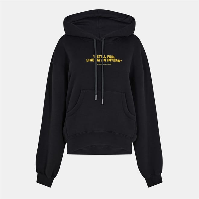 Relaxed Fit Hooded Neck Lettering Kangaroo Pocket Sweatshirt
