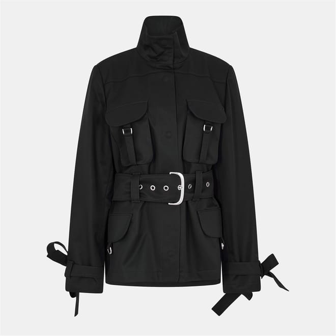 Solid Patterned Cargo Jacket