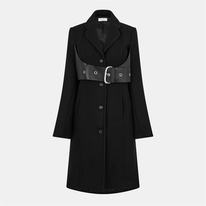 Solid Patterned Lapel Collared Over Coat