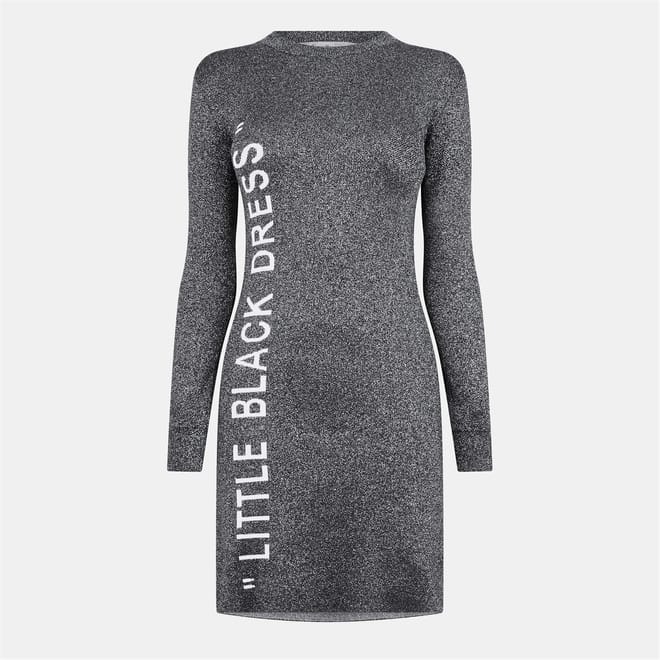 Glitter Crew Neck Knee Length Bodycon Dress