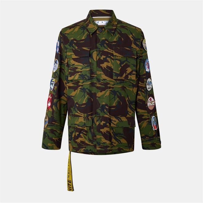 Camo Patterned Snap Button Field Jacket