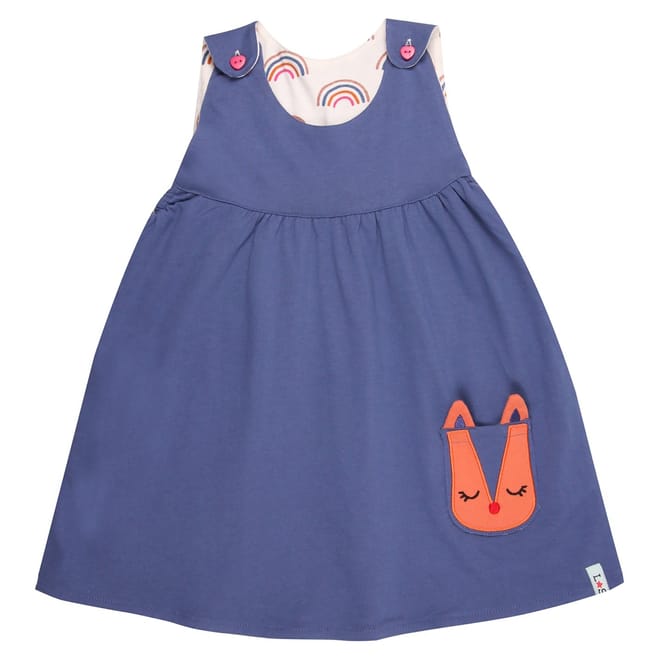 Reversible Scoop Neck Knee Length Pinafore