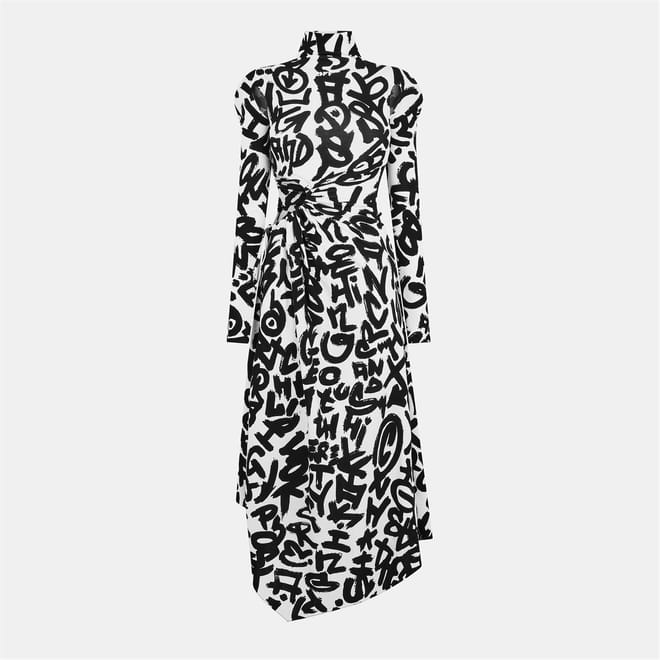 Pandel High Neck Maxi Wrap Dress