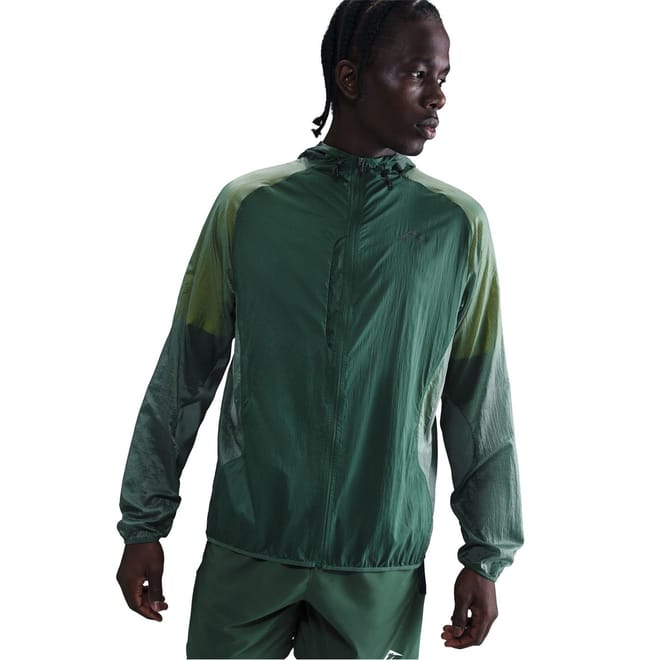 Trail Hooded Solid Patterned Running Jacket