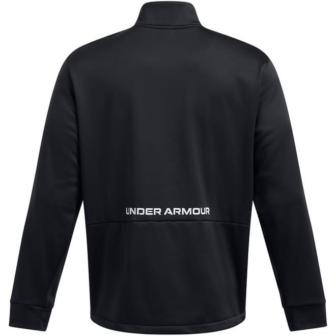 Solid Patterned Half Zipper Ribbed Cuff Sweat Jacket