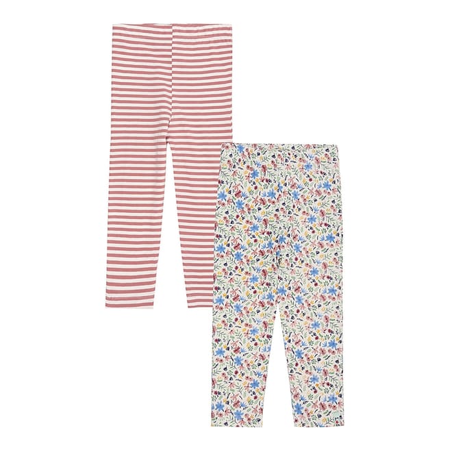  And  Sid Multicoloured Stripe And Floral Print Leggings   2 Pack