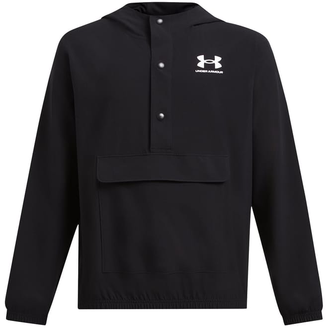 Solid Patterned Hooded Snap Button Training Jacket