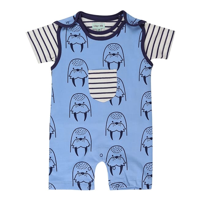 Crew Neck Short Sleeve Animal Patterned Dungaree Set