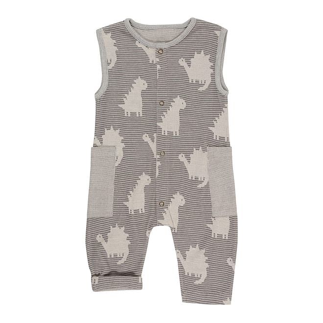 Crew Neck Animal Patterned Dungaree