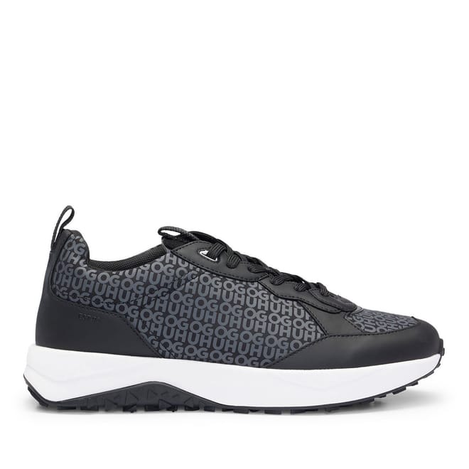 Mixed-Material Repeat Logo Trainers