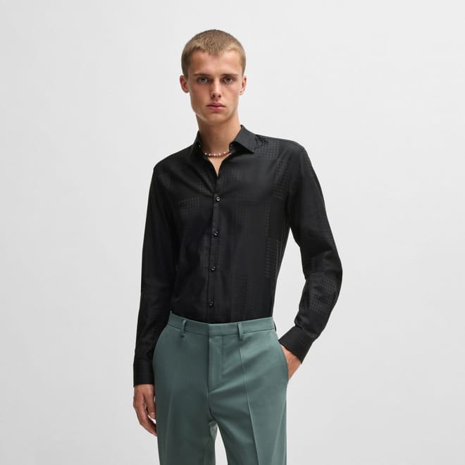 Kenno Checkerboard Print Shirt