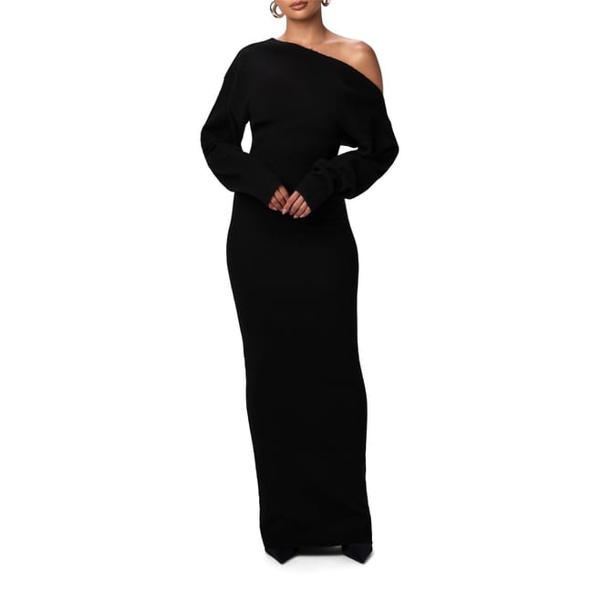 Knit Off Shoulder Sweater Maxi Dress