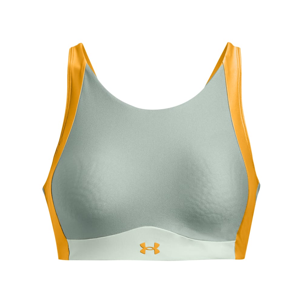 Under Armour Armour Ua Infinity Mid High Neck Shine Bra Medium Impact Sports Womens - Grey