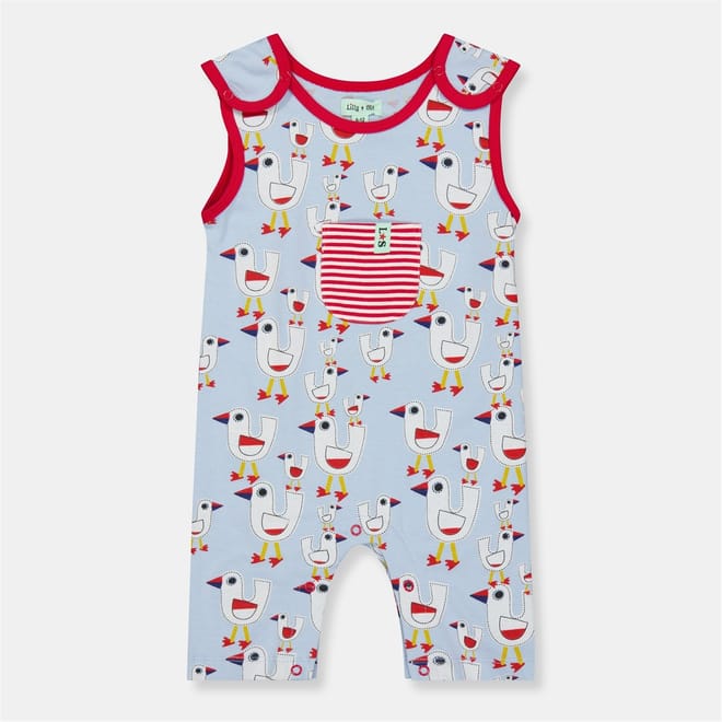 Robin Graphic Print Sleeveless Dungaree Set