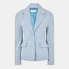 Solid Patterned Lapel Collared Suit Jacket