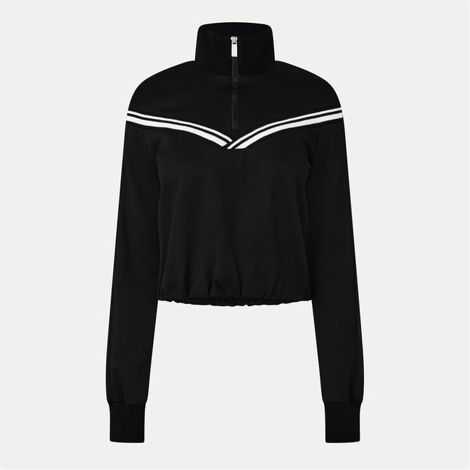 Cropped Relaxed Fit Funnel Neck Athletic Top