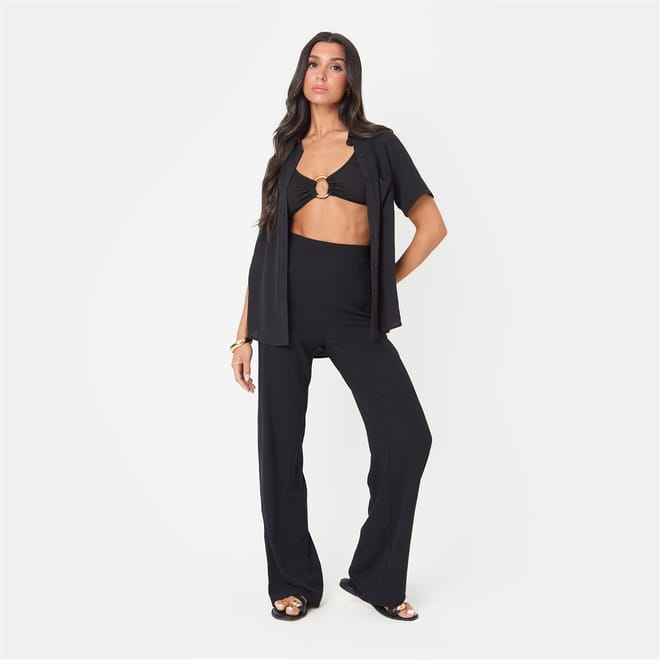 Crepe Wide Leg Trousers