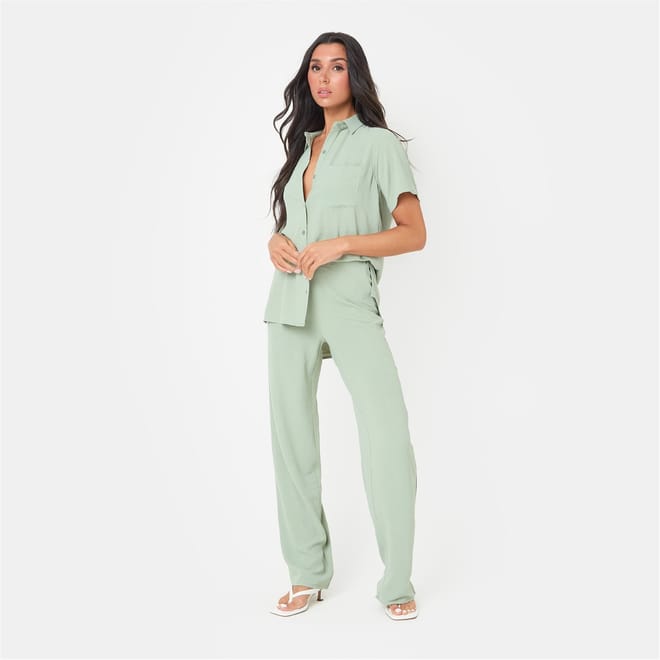 Crepe Wide Leg Trousers