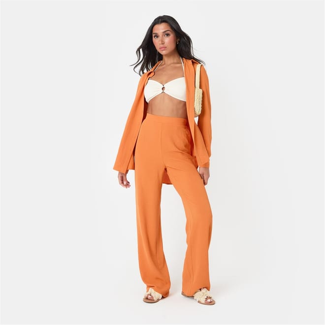 Crepe Wide Leg Trousers