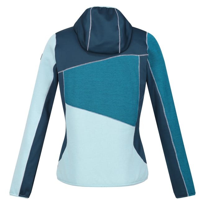 Walbury Color Block Hooded Ribbed Cuff Fleece Jacket