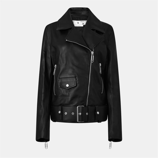 Oversized Solid Patterned Moto Jacket