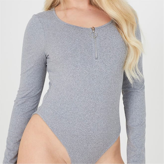 Sleeve Bodysuit With Zip