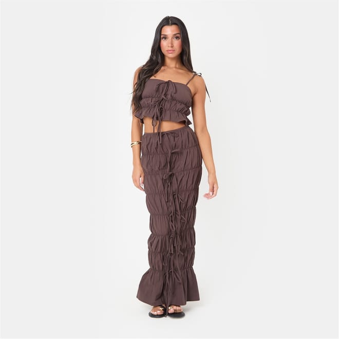 Ruched Tie Crop Top