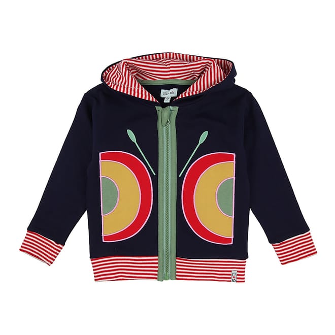 Butterfly Embroidered Hooded Sweatshirt